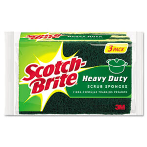 3M; SCOTCH-BRITE; Sponge; Scrubber; Scrubbing Sponge; Cleaning Supplies; Breakroom Supplies; Heavy-Duty Sponge; Cleaning; Cleansing; Kitchens; Bathrooms; Janitorial; Jan/San