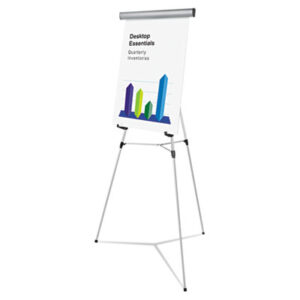 (UNV43035)UNV 43035 – Heavy-Duty Adjustable Presentation Easel, 69" Maximum Height, Metal, Silver by UNIVERSAL OFFICE PRODUCTS (1/EA)