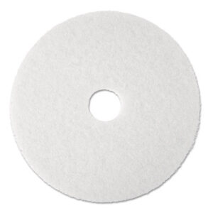 (MMM08477)MMM 08477 – Low-Speed Super Polishing Floor Pads 4100, 13" Diameter, White, 5/Carton by 3M/COMMERCIAL TAPE DIV. (5/CT)