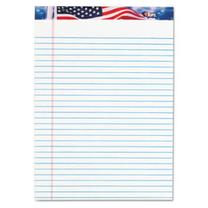 (TOP75140)TOP 75140 – American Pride Writing Pad, Wide/Legal Rule, Red/White/Blue Headband, 50 White 8.5 x 11.75 Sheets, 12/Pack by TOPS BUSINESS FORMS (12/PK)