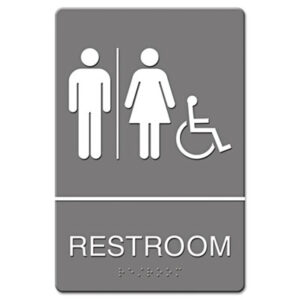 (USS4811)USS 4811 – ADA Sign, Restroom/Wheelchair Accessible Tactile Symbol, Molded Plastic, 6 x 9 by U. S. STAMP & SIGN (1/EA)