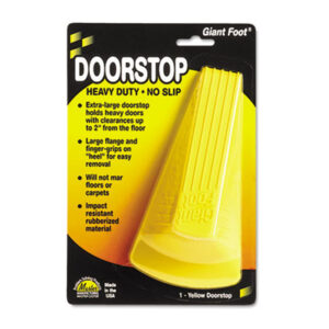 (MAS00966)MAS 00966 – Giant Foot Doorstop, No-Slip Rubber Wedge, 3.5w x 6.75d x 2h, Safety Yellow by MASTER CASTER COMPANY (1/EA)