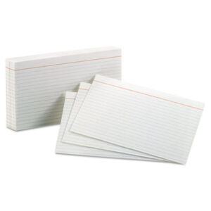 5 x 8 Card Size; Cards; Index; Index Card; OXFORD; Recycled Product; Recycled Products; Ruled; White; Recordkeeping; Study-Aids; Annotations; Reminders; Summaries; Students; Classrooms; Education; Teachers