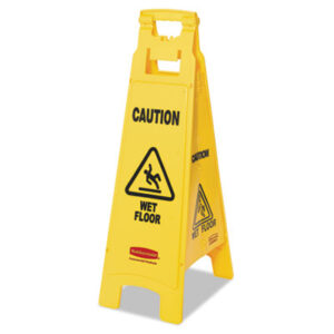 (RCP611477YEL)RCP 611477YEL – Caution Wet Floor Sign, 4-Sided, 12 x 16 x 38, Yellow by RUBBERMAID COMMERCIAL PROD. (1/EA)