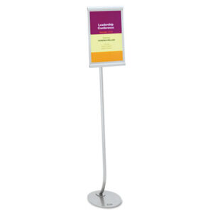 11 x 17; Board; Boards; Boards & Accessories; Message Board; QUARTET; Sign; Sign Holder; Sign Stand; Silver Steel Frame; Stand; Signage; Visual; Graphics; Indicators; Directory; Directories