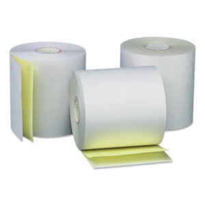 (UNV35767)UNV 35767 – Carbonless Paper Rolls, 0.44" Core, 3" x 90 ft, White/Canary, 50/Carton by UNIVERSAL OFFICE PRODUCTS (50/CT)