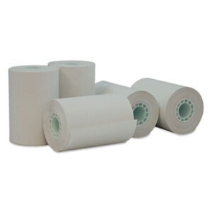(UNV35766)UNV 35766 – Direct Thermal Print Paper Rolls, 0.5" Core, 2.25" x 55 ft, White, 50/Carton by UNIVERSAL OFFICE PRODUCTS (50/CT)