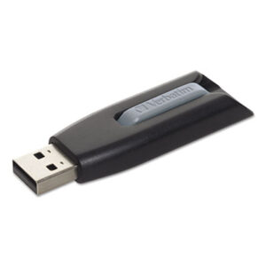 (VER49174)VER 49174 – Store &apos;n&apos; Go V3 USB 3.0 Drive, 64 GB, Black/Gray by VERBATIM CORPORATION (1/EA)
