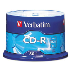 (VER94691)VER 94691 – CD-R Recordable Disc, 700 MB/80min, 52x, Spindle, Silver, 50/Pack by VERBATIM CORPORATION (50/PK)