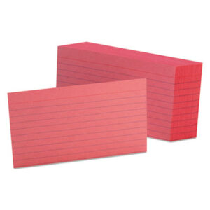 3 x 5 Card Size; Cards; Cherry; Index; Index Card; OXFORD; Recycled Product; Recycled Products; Ruled; Recordkeeping; Study-Aids; Annotations; Reminders; Summaries; Students; Classrooms; Education; Teachers