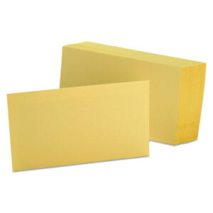 3 x 5 Card Size; Canary; Cards; Index; Index Card; OXFORD; Recycled Product; Recycled Products; Recordkeeping; Study-Aids; Annotations; Reminders; Summaries; Students; Classrooms; Education; Teachers