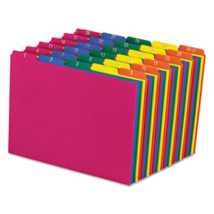 1-31 File Guides; 1/5 Cut; Assorted Colors; Daily File Guides; ESSELTE; File Guides; Filing Guides; Index Guides; Letter Size; Numerical; PENDAFLEX; Poly File Guides; Top Tab File Guides; Filing; Labeling; Indicators; Directories; Arranging; Files