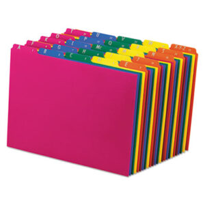 1/5 Cut; A-Z File Guides; Alphabetical File Guides; Assorted Colors; ESSELTE; File Guides; Filing Guides; Index Guide; Letter Size; PENDAFLEX; Poly File Guides; Top Tab File Guides; Filing; Labeling; Indicators; Directories; Arranging; Files