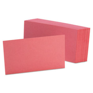 3 x 5 Card Size; Cards; Cherry; Index; Index Card; OXFORD; Recycled Product; Recycled Products; Recordkeeping; Study-Aids; Annotations; Reminders; Summaries; Students; Classrooms; Education; Teachers