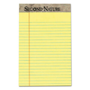 (TOP74840)TOP 74840 – Second Nature Recycled Ruled Pads, Narrow Rule, 50 Canary-Yellow 5 x 8 Sheets, Dozen by TOPS BUSINESS FORMS (12/DZ)