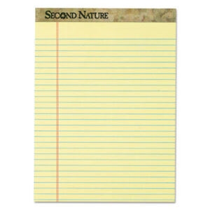 (TOP74890)TOP 74890 – Second Nature Recycled Ruled Pads, Wide/Legal Rule, 50 Canary-Yellow 8.5 x 11.75 Sheets, Dozen by TOPS BUSINESS FORMS (12/DZ)