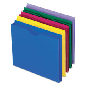 10/Pack; Assorted Colors; File Jacket; Jacket; Letter Size; PENDAFLEX; Pocket Folder; Poly File Jackets; Sheaths; Pouches; Casings; Holders; Storage; Files