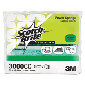 3M; Power Sponge; Scotch Brite Power Sponge; Scotch Brite Sponge; Scouring Pads/Sponge; Scrubbers & Sponges; Sponge; Cleaning; Cleansing; Kitchens; Bathrooms; Janitorial; Jan/San