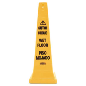 Caution; Caution Sign; Caution Wet Floor; Floor Sign; Janitorial; Janitorial Supplies; Message Sign; Plastic; RUBBERMAID; Safety; Safety & Security; Sign; Signs; Wet Floor; Wet Floor Sign; Yellow; Vehicle; Management; Queuing; Construction; Equipment; Road