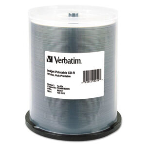 Verbatim® Hub Inkjet Printable CD-R; Media; Data; Storage; Archiving; Computers; Discs