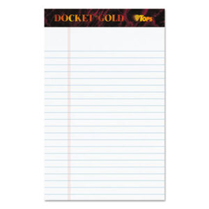 (TOP63910)TOP 63910 – Docket Gold Ruled Perforated Pads, Narrow Rule, 50 White 5 x 8 Sheets, 12/Pack by TOPS BUSINESS FORMS (12/PK)