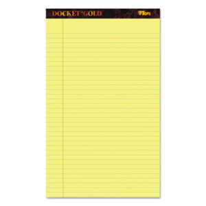 (TOP63980)TOP 63980 – Docket Gold Ruled Perforated Pads, Wide/Legal Rule, 50 Canary-Yellow 8.5 x 14 Sheets, 12/Pack by TOPS BUSINESS FORMS (12/PK)