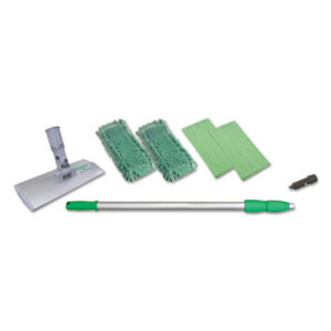 (UNGWNK01)UNG WNK01 – SpeedClean Window Cleaning Kit, Aluminum, 72" Extension Pole, 8" Pad Holder, Silver/Green by UNGER (1/EA)