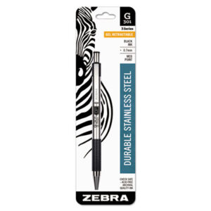 G301 Gel Retractable Stainless Pen; Gel Pen; Pen; ZEBRA; Pens; Writing Equipment; Writing; Instruments; Utensils; Inkers; Schools; Education; Students