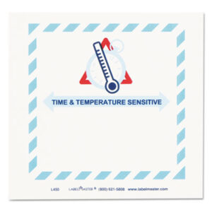 (LMTL450)LMT L450 – Shipping and Handling Self-Adhesive Labels, TIME and TEMPERATURE SENSITIVE, 5.5 x 5, Blue/Gray/Red/White, 500/Roll by LABELMASTER (1/RL)