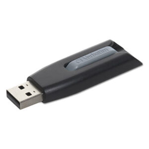 (VER49168)VER 49168 – Store &apos;n&apos; Go V3 USB 3.0 Drive, 256 GB, Black/Gray by VERBATIM CORPORATION (1/EA)