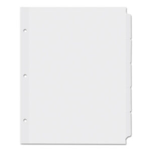 5-Tab Style; Dividers; Index Dividers; Indexes; Laminated Tabs; Office Supplies; Recycled Products; Ring Binder Dividers; Ring Binder Indexes; Subject Dividers; Tab Dividers; Tabs; UNIVERSAL; White Tabs; five tab; 5 tab; Recordkeeping; Filing; Systems; Cataloging; Classification; BSN36683