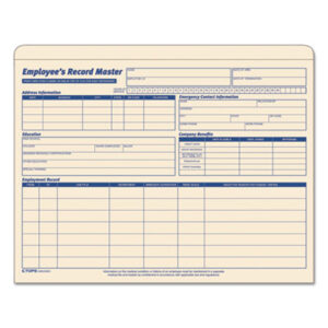 Employee; Employee Records; Human Resources; Master File Jacket; Personnel; Personnel Folders; Personnel Forms; Record; Record File; Record Files; Records; TOPS; Sheaths; Pouches; Casings; Holders; Storage; Files