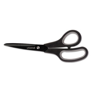 (UNV92021)UNV 92021 – Industrial Carbon Blade Scissors, 8" Long, 3.5" Cut Length, Black/Gray Straight Handle by UNIVERSAL OFFICE PRODUCTS (1/EA)