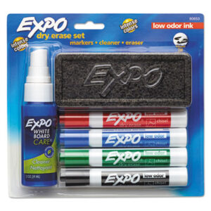 Chisel Tip; Chisel Tip Markers; Cleaner; Dry Erase; Dry Erase Eraser; Dry Erase Kit; Dry Erase Markers; Dry Erase Starter Set; Dry Erase Supplies; Dry Erase/Accessories; Eraser; Erasers; EXPO; Markers; SANFORD; Set; Starter Set; Writing; Utensil; Arts; Crafts; Education; Schools; Classrooms; Teachers; Students