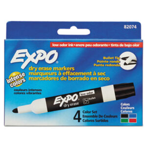 Dry Erase; Dry Erase Markers; EXPO; Four-Color Set; Markers; SANFORD; Writing; Utensil; Arts; Crafts; Education; Schools; Classrooms; Teachers; Students