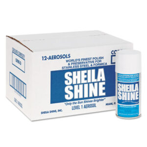 10-oz. Aerosol Can; Cleaning Supplies; SHEILA SHINE; Stainless Steel Cleaner; Maintenance; Facilities; Upkeep; Restroom; Kitchen; Cleansers