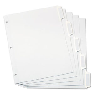 Binder Accessories; Custom Self-Adhesive Tab Labels; Index Dividers; Indexes; Ink Jet/Laser Printers; OXFORD; Rapidex Indexes; Ring Binder Index; Stick-On Tabs; Subject Divider; Tab Divider; Title Inserts; White Tabs; five tab; 5 tab; Recordkeeping; Filing; Systems; Cataloging; Classification