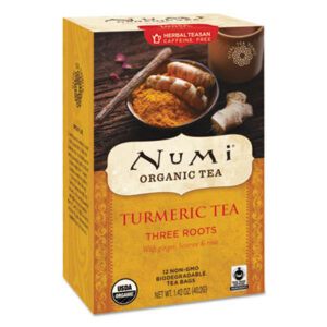 Hot; Tea; Hot Tea; Organic; Turmeric; Spices; Three Roots; Drinks; Fluids; Hydration; Libations; Refreshments