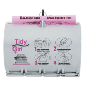 Tidy Girl; Feminine-Hygiene; Sanitary Napkins; Tampons; Wastecan-Liner-Dispensers; Hygiene; Sanitary; Personal-Care; Menstruation; Restrooms; Janitorial; Jan/San