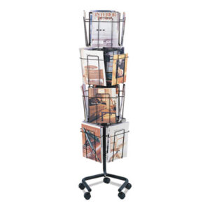 Brochure Display Rack; Brochure Display Racks; Brochure Rack; Brochure Racks; Charcoal; Display; Display Pockets; Display Racks; Files; Floor Stand; Holder; Letter Size; Literature; Literature Racks; Magazine; Magazine Display; Magazine Rack; Pocket; Pockets; Rack; Rotary; SAFCO; Stand; Wire; Wire Rack; Hospitality; Reception; Waiting-Rooms; Lounges; Parlors; Furnishings; Magazines