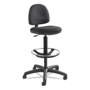 Black; Chair; Drafting/Drawing; Extended Height; Metal-Frame; Nylon; Precision; SAFCO; Stool; Stools; Swivel; Task; Task Chairs; Upholstered; Seats; Seating; Furniture; Workstations; Office