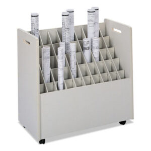(SAF3083)SAF 3083 – Laminate Mobile Roll Files, 50 Compartments, 30.25w x 15.75d x 29.25h, Putty by SAFCO PRODUCTS (1/EA)