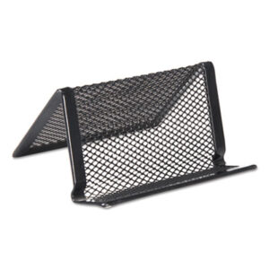 (UNV20005)UNV 20005 – Mesh Metal Business Card Holder, Holds 50 2.25 x 4 Cards, 3.78 x 3.38 x 2.13, Black by UNIVERSAL OFFICE PRODUCTS (1/EA)
