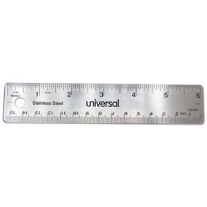 (UNV59026)UNV 59026 – Stainless Steel Ruler, Standard/Metric, 6" Long by UNIVERSAL OFFICE PRODUCTS (1/EA)