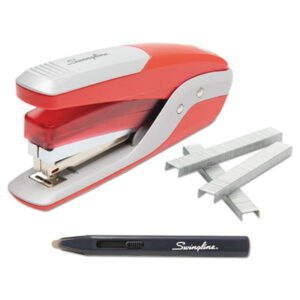 (SWI64589)SWI 64589 – Quick Touch Stapler Value Pack, 28-Sheet Capacity, Red/Silver by ACCO BRANDS, INC. (1/EA)