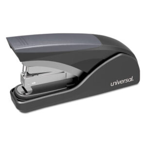 (UNV43040)UNV 43040 – Deluxe Power Assist Flat-Clinch Full Strip Stapler, 25-Sheet Capacity, Black/Gray by UNIVERSAL OFFICE PRODUCTS (1/EA)