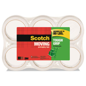 (MMM35006ESF)MMM 35006ESF – Tough Grip Moving Packaging Tape, 3" Core, 1.88" x 54.6 yds, Clear, 6/Pack by 3M/COMMERCIAL TAPE DIV. (6/PK)