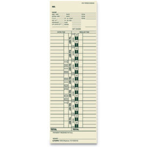 Card; Cincinnati; Payroll; Simplex; Time; Time Card; Time Card/Clock; Time Clock; Time Clock Cards; TOPS; Weekly; Weekly Time Card; Punch-Cards; Time-Recorders; Hours-Tracking; Employees; Management; Tracker