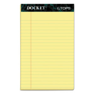 5 x 8 Size; Canary; Docket; Legal; Legal Pad; Legal Rule; Note; Note Pad; Notebook; Pad; Pads; Perforated; Ruled; Ruled Pad; TOPS; Writing; Writing Pad; Tablets; Booklets; Schools; Education; Classrooms; Students