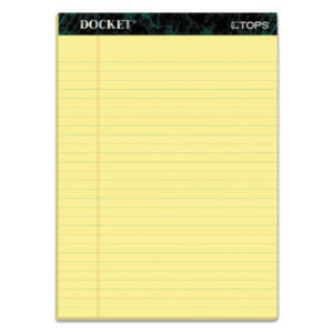 8 1/2 x 11; Canary; Docket Pad; Legal; Legal Pad; Legal Rule; Letter Size; Note; Note Pad; Notebook; Pad; Pads; Perforated; Ruled; Ruled Pad; TOPS; Writing; Writing Pad; Tablets; Booklets; Schools; Education; Classrooms; Students